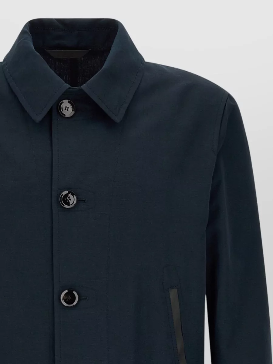 Brioni Linen Blend Shirt Collar Lightweight Jacket