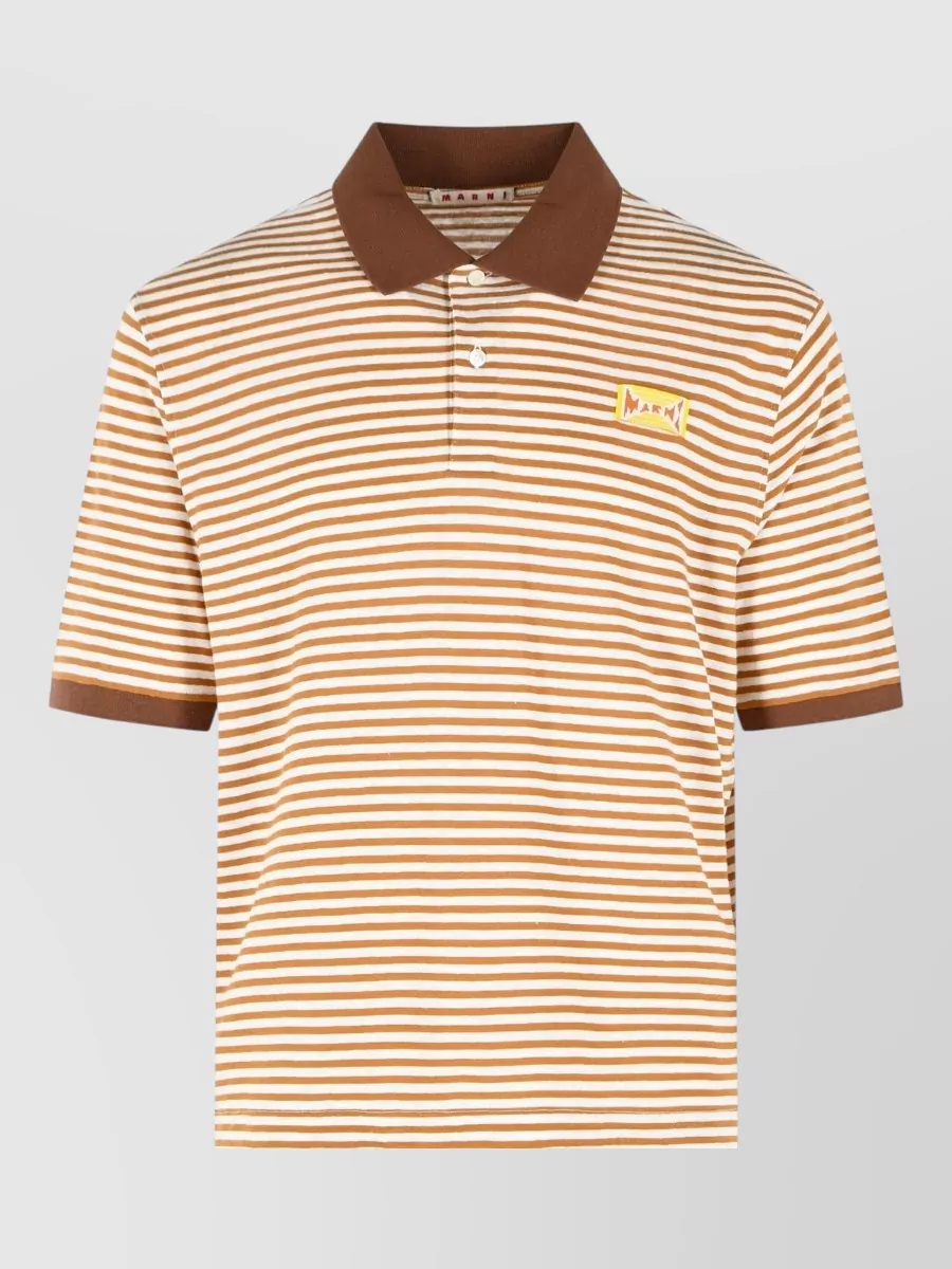 Marni Linen-blend polo shirt