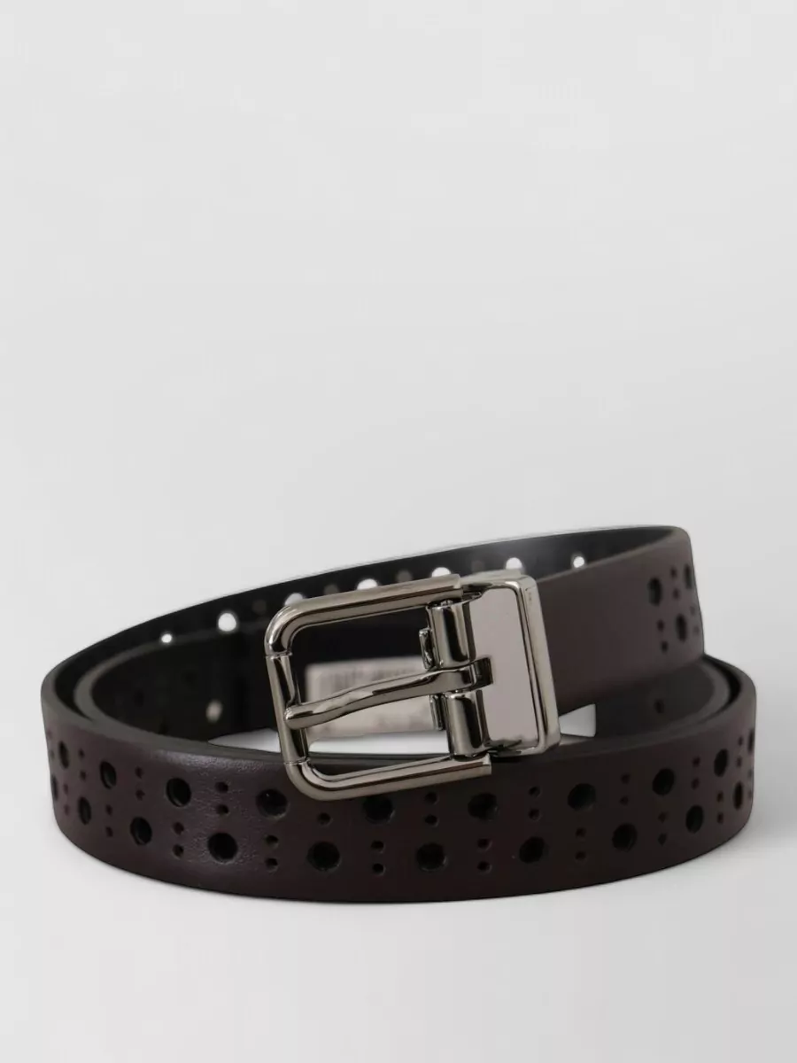 Dolce&Gabbana Perforated Leather Belt
