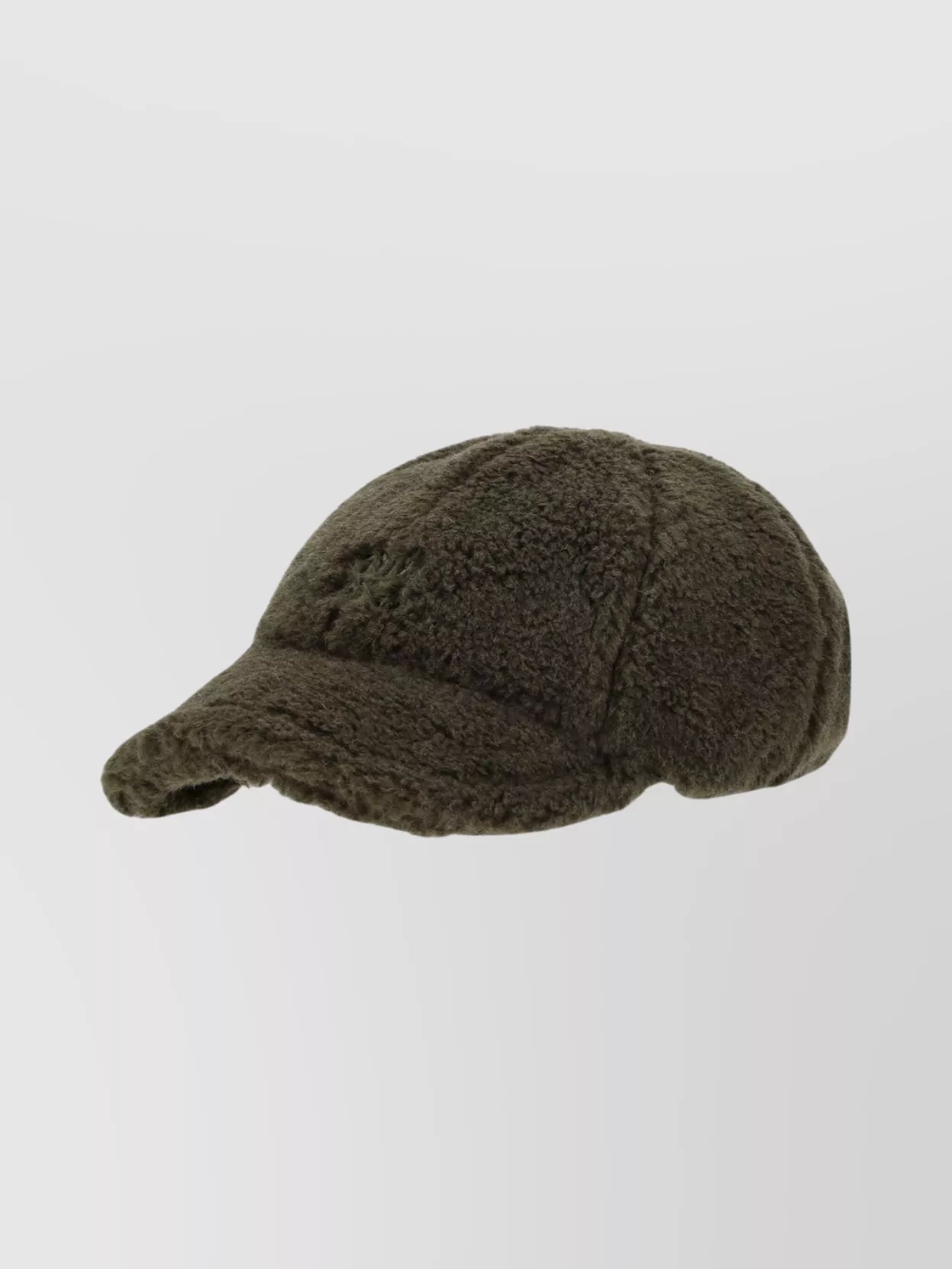 Miu Miu Fur Pile Hat Curved Brim In Green