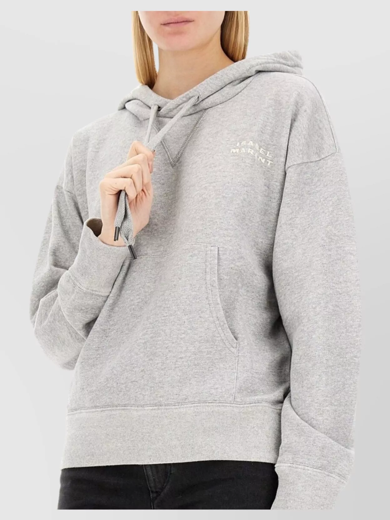 Isabel Marant Sylla Logo Embroidered Drawstring Hoodie
