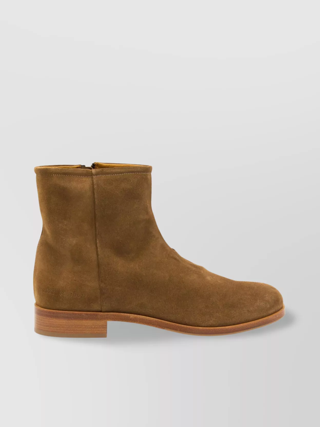 Common Projects Low Block Heel Suede Ankle Boots