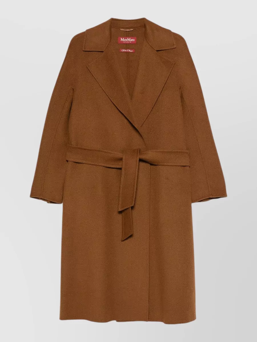 S Max Mara Wool silk cashmere belted coat