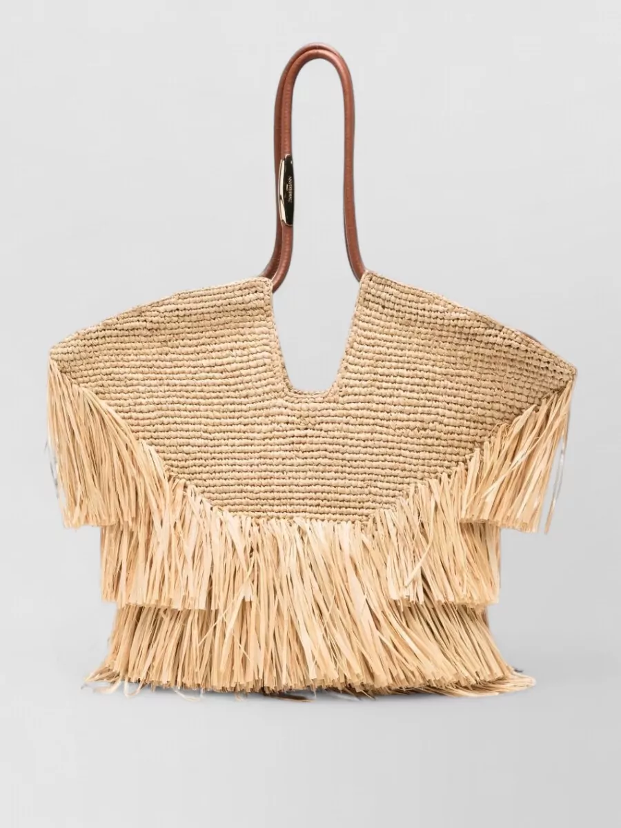 Zimmermann raffia fringed beach bag