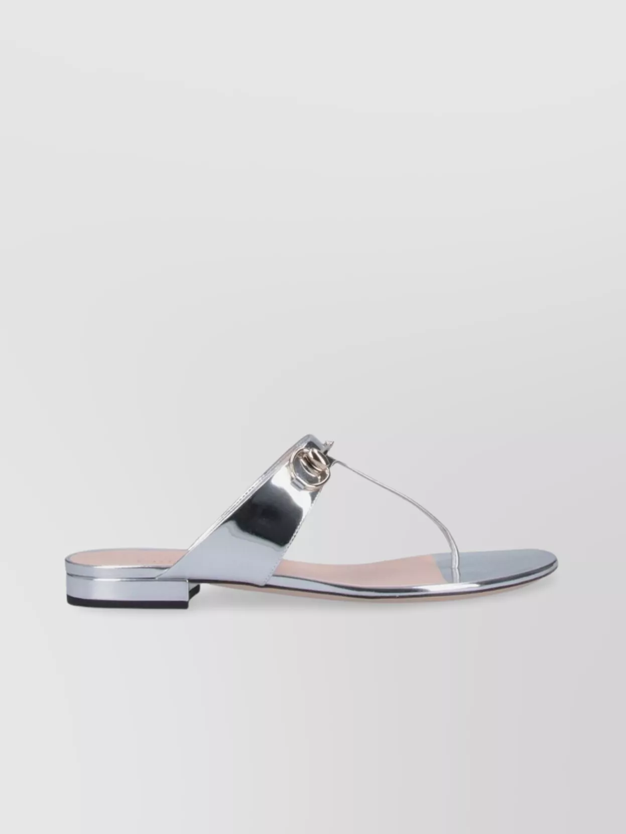 Gucci Metallic Open Toe Heeled Sandals In Silver