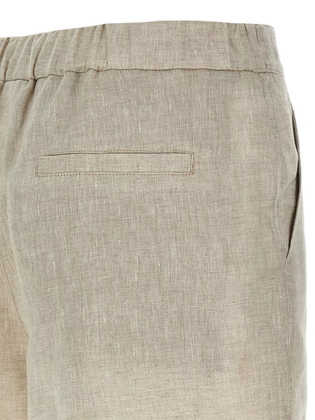 Shop Brunello Cucinelli Linen Shorts With Back Pockets And Belt Loops