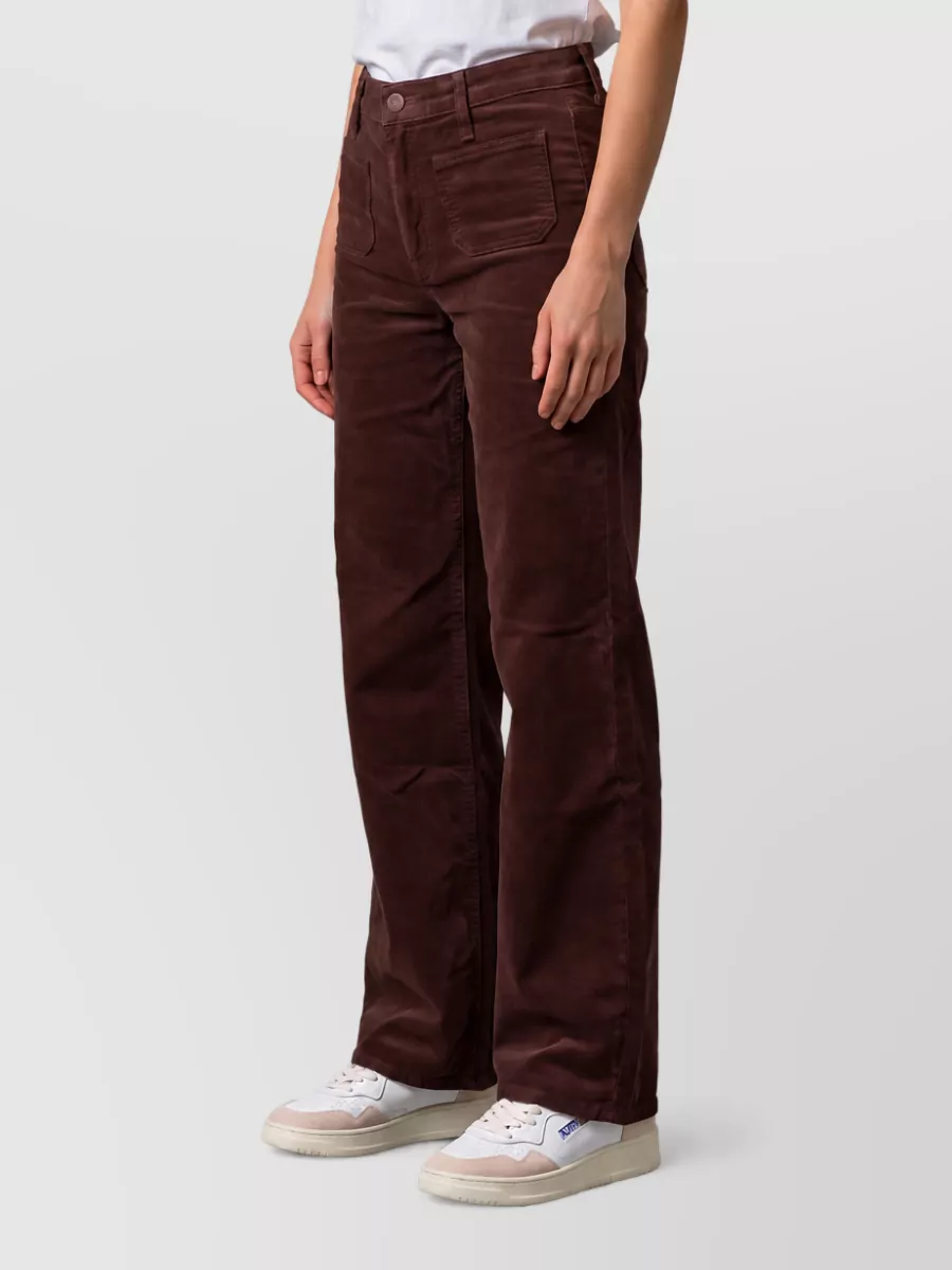 Mother Corduroy Mid-Rise Wide-Leg Jeans