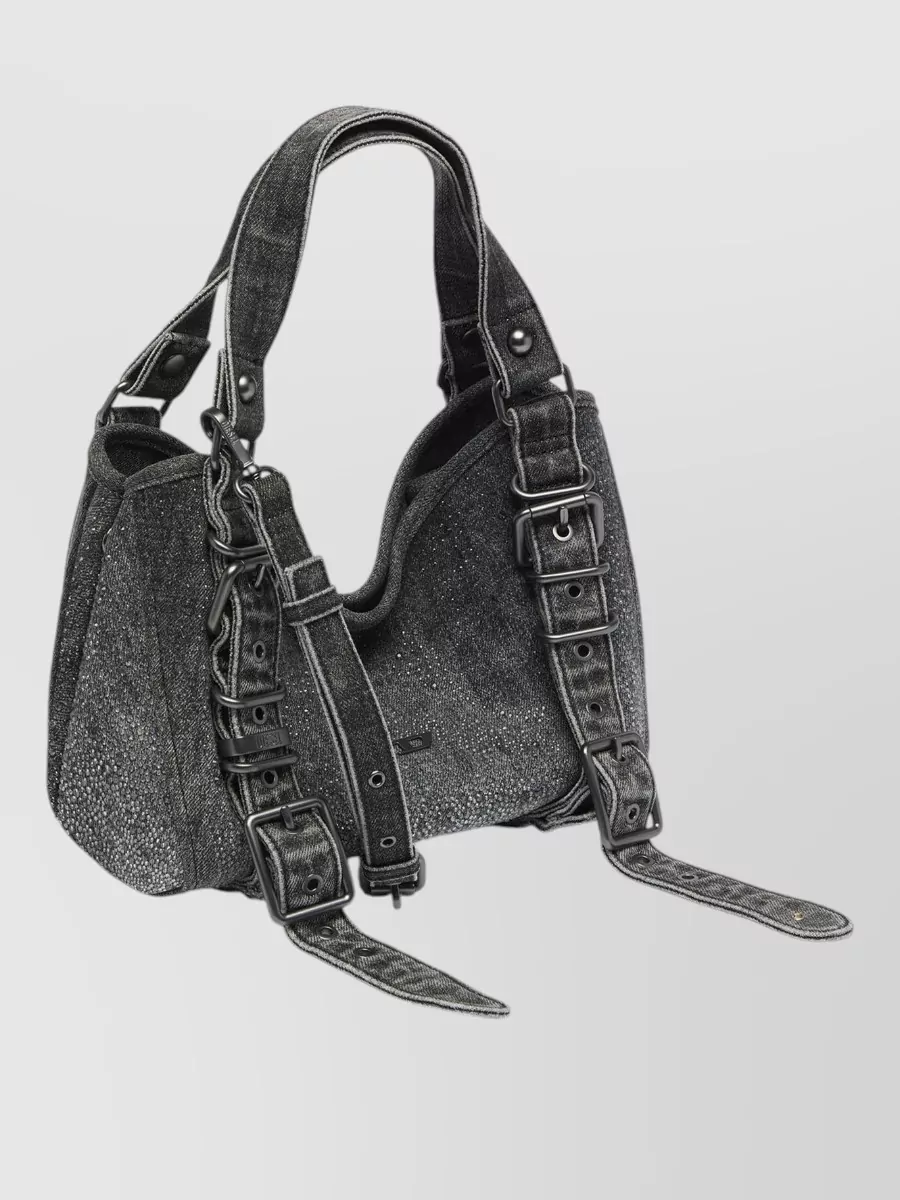 Diesel Small Crystal-Embellished Denim Tote Bag