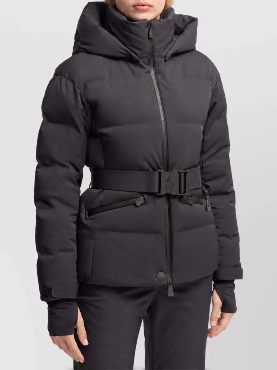 Moncler Down Hooded Belted Ski Jacket