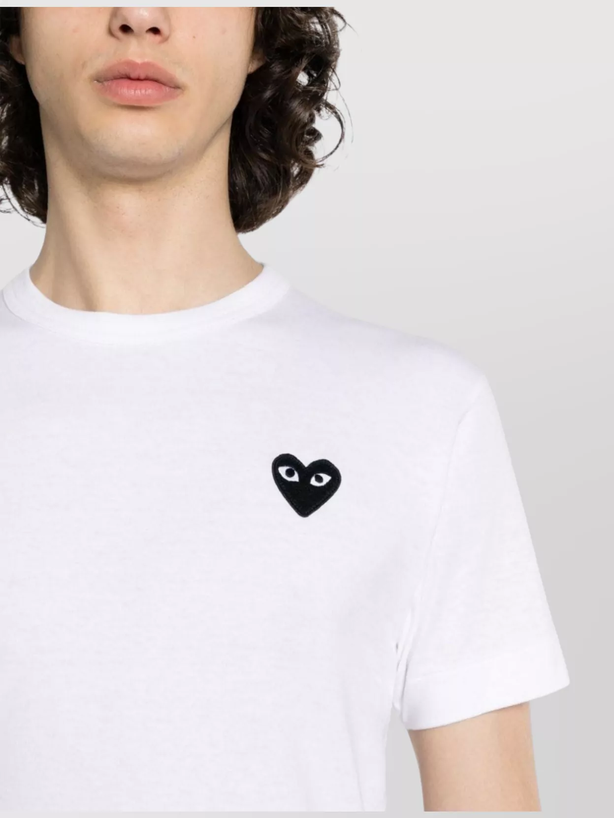 Comme Des Garçons Heart Patch Crew Neck T-Shirt