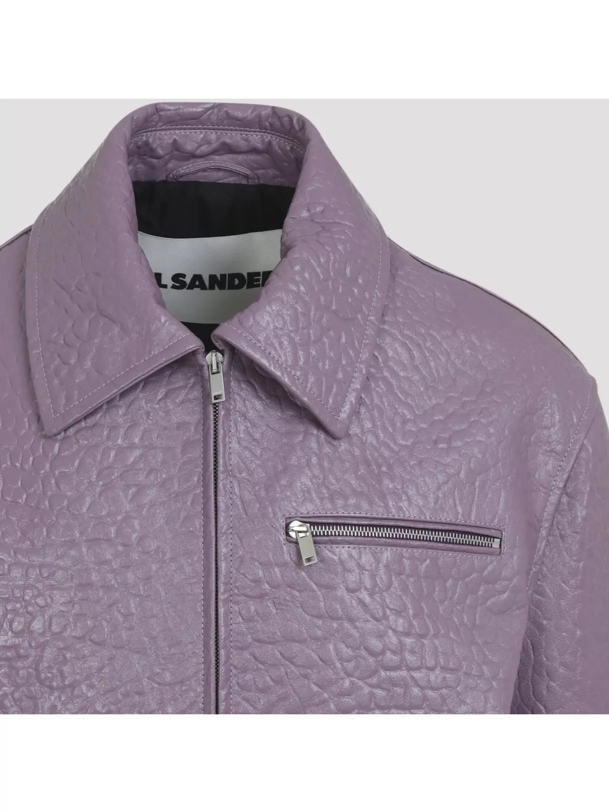 Jil Sander Textured Long Sleeve Jacket Zippered Pockets
