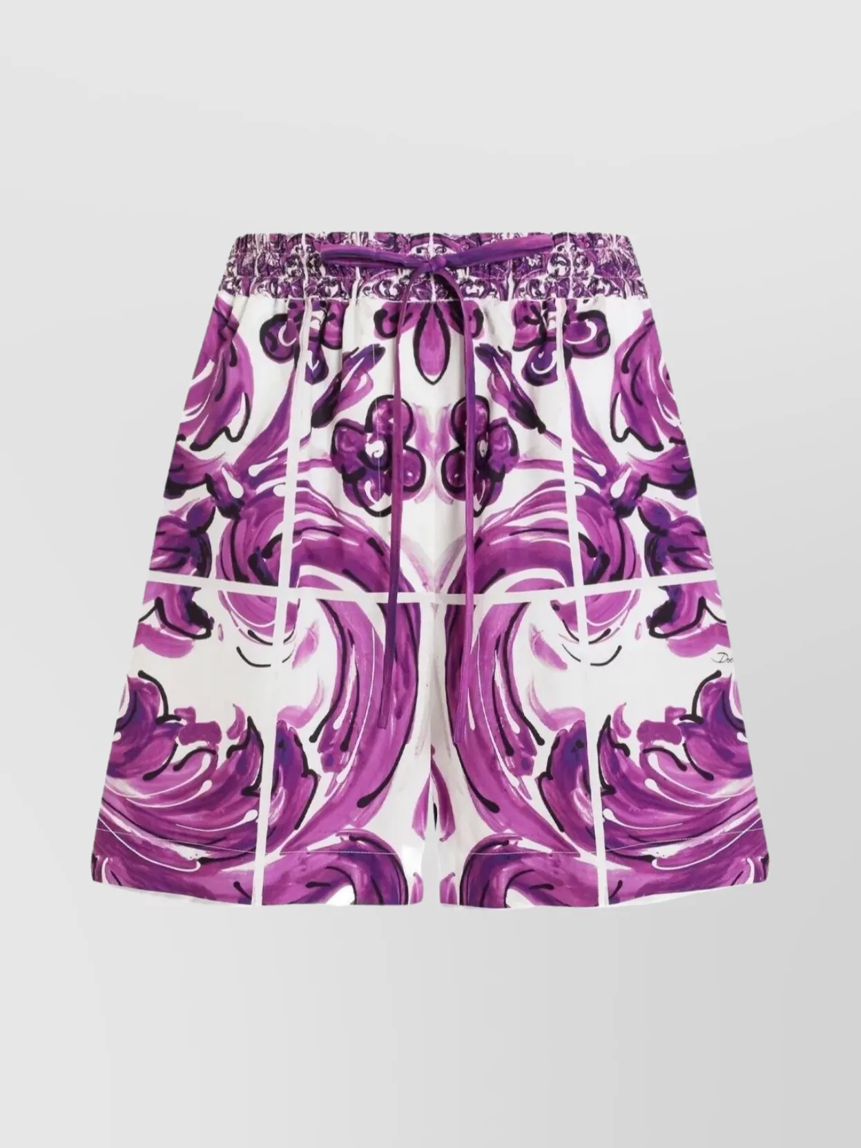 Dolce & Gabbana Graphic Print Drawstring Waist Shorts