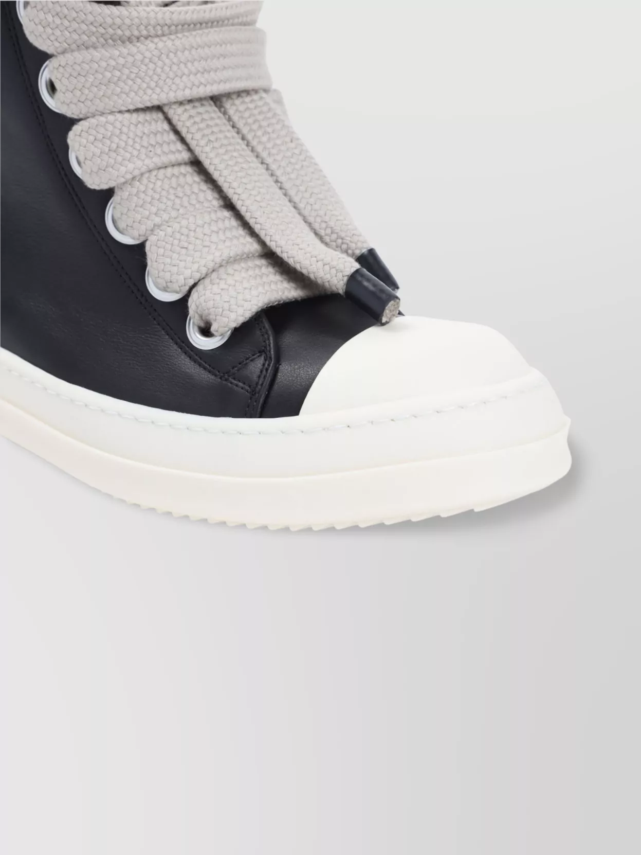 Rick Owens Leather High-Top Sneakers Contrast Sole