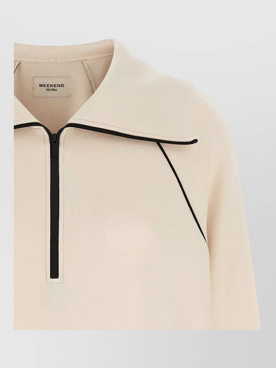 Weekend Max Mara Contrast-Piping Half-Zip Sweatshirt