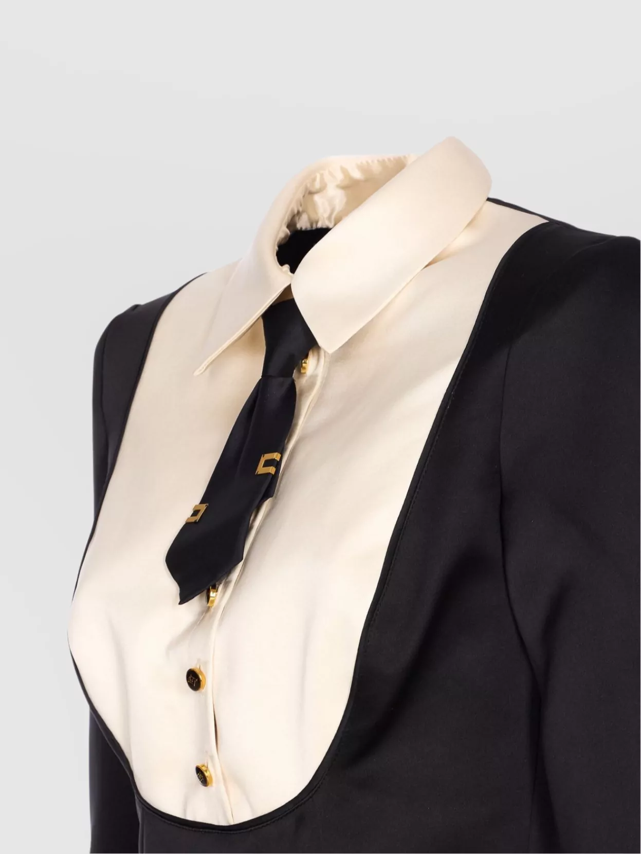 Elisabetta Franchi Suit With Contrasting Collar And Long Sleeves In Black
