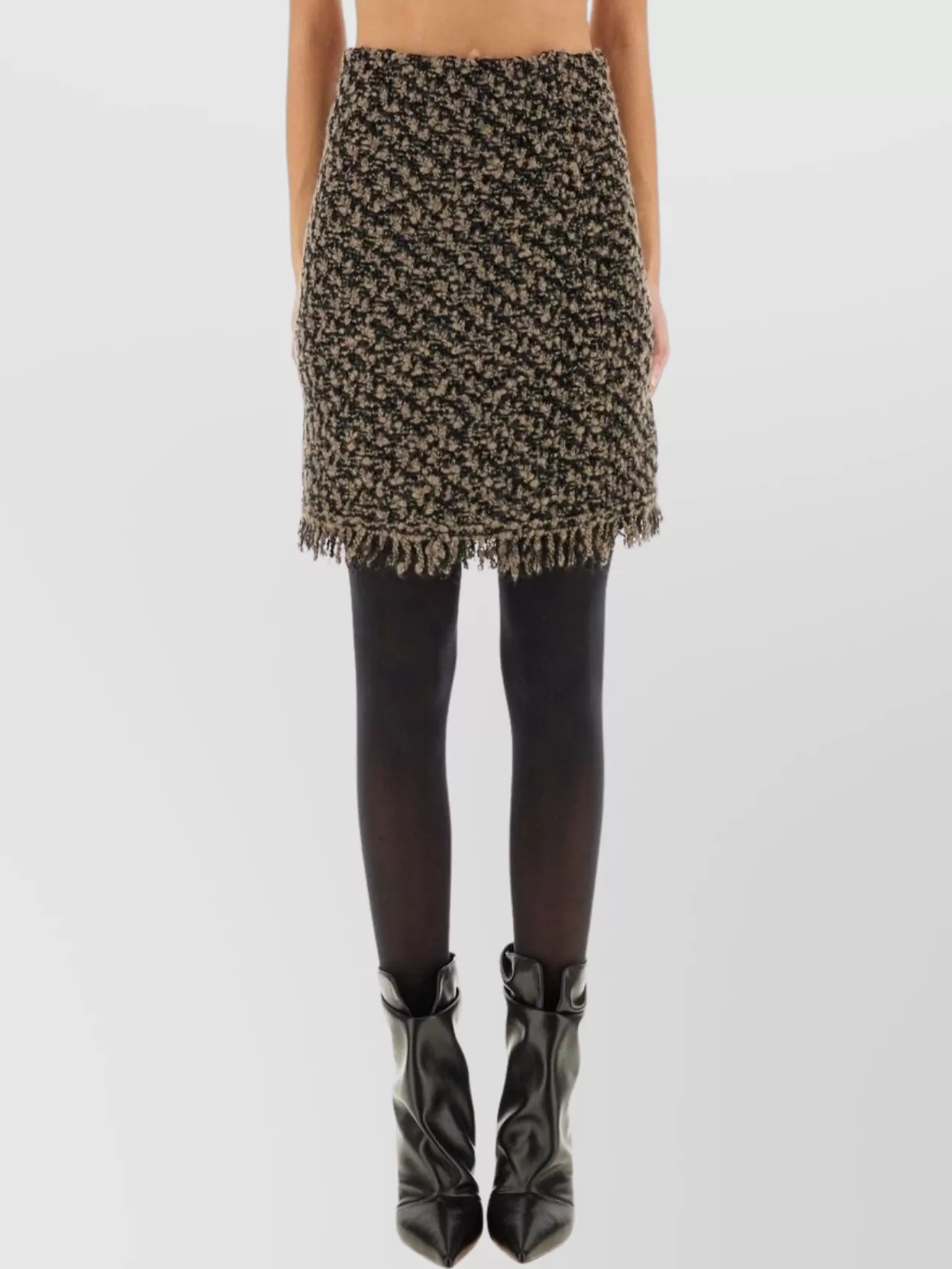 Fabiana Filippi High Waist Knee-Length Textured Fringe Skirt