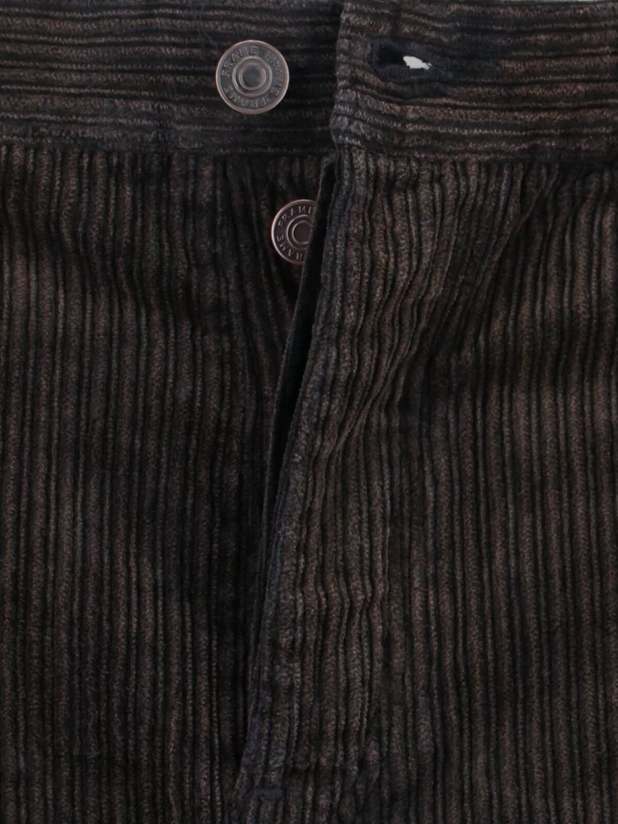 Frame Wide-leg Corduroy Trousers And Pockets In Brown