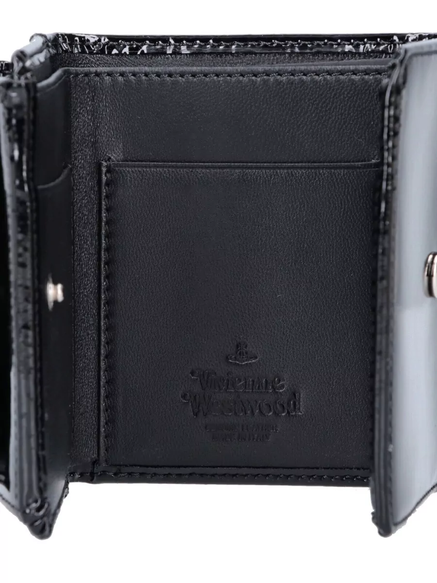 Vivienne Westwood Compact Wallet Glossy Finish Cardholder