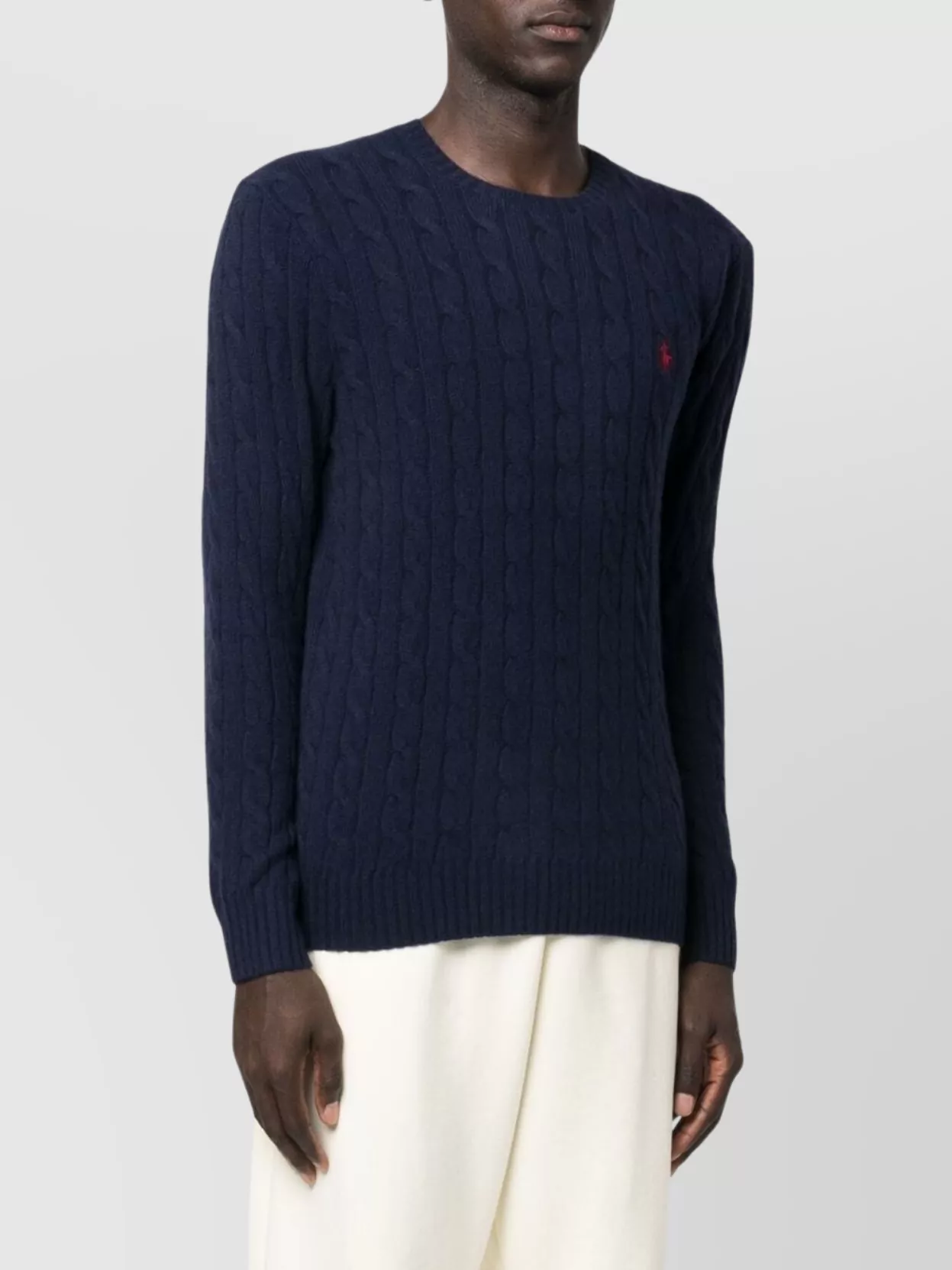 Ralph Lauren Wool Cashmere Cable Knit Crew Neck Sweater