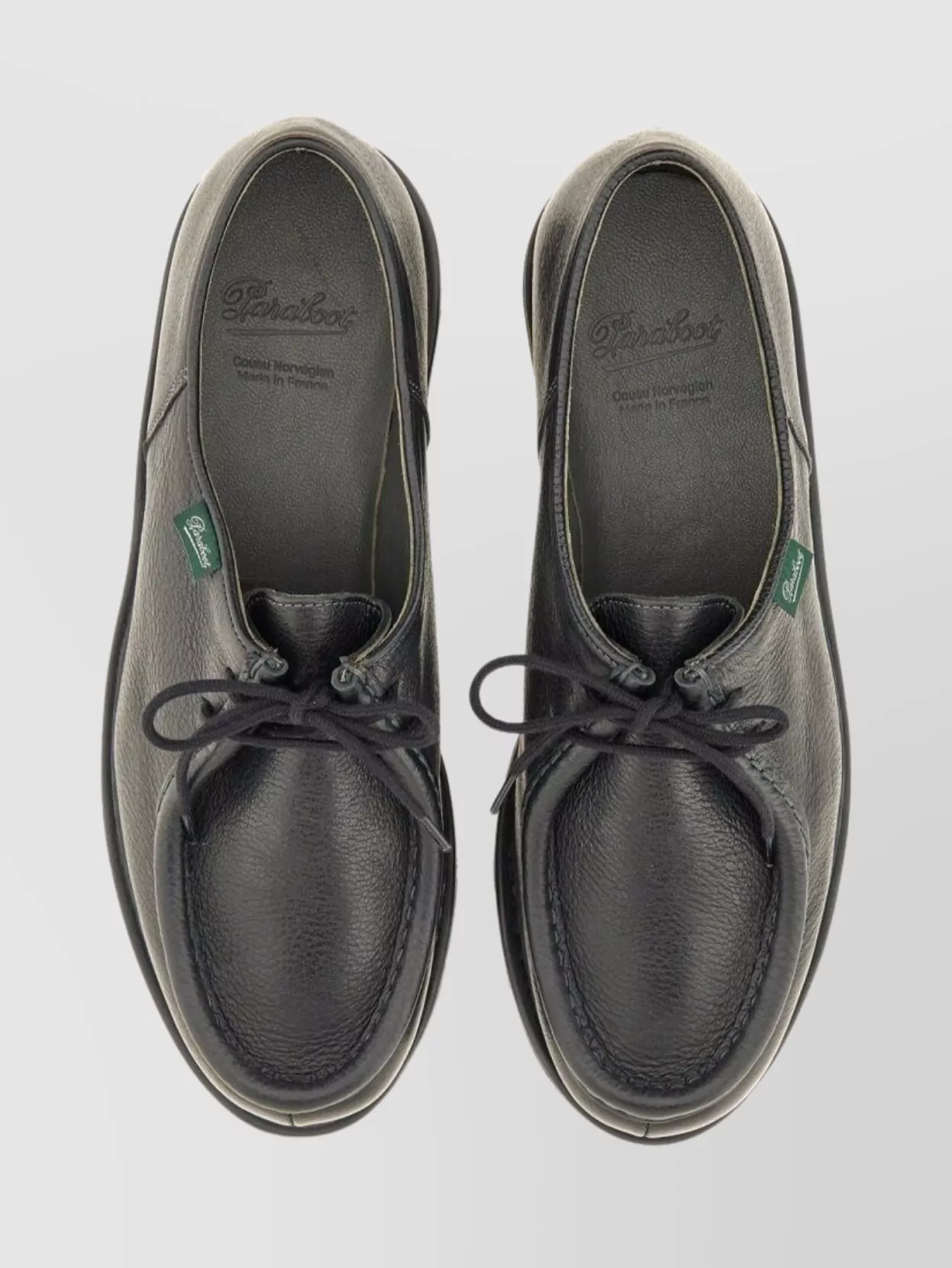 Paraboot Round Toe Lace-Up Shoes With Textured Sole