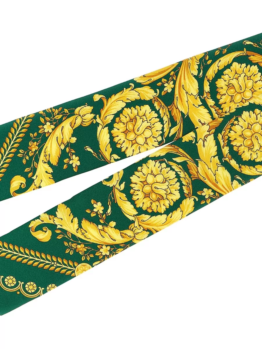 Versace Long Bandeau Scarf Barocco Floral Pattern
