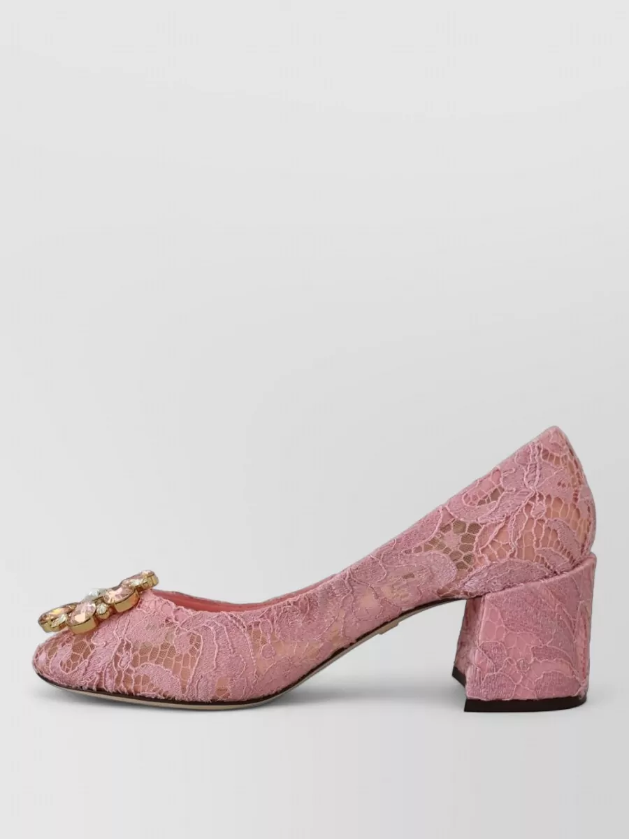 Dolce&Gabbana Lace Crystal-Embellished Pumps