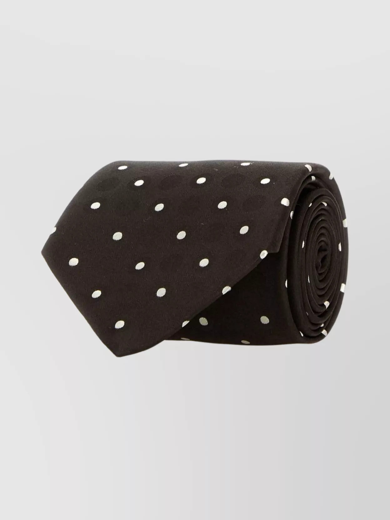 Saint Laurent Satin Tie With Polka Dot Design