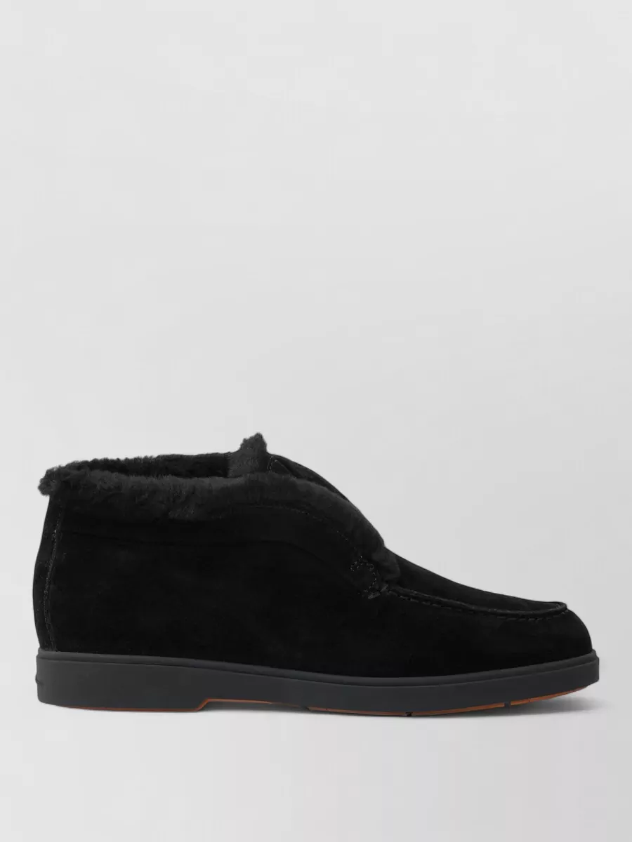 Santoni Suede Leather Fortune Loafers
