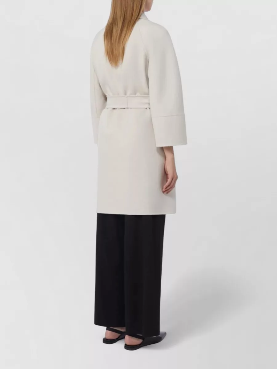 S Max Mara Arona Longline Coat Belted Waist Lapels