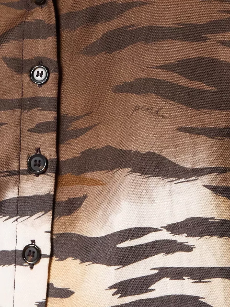 Pinko Animal-Print Cropped Shirt