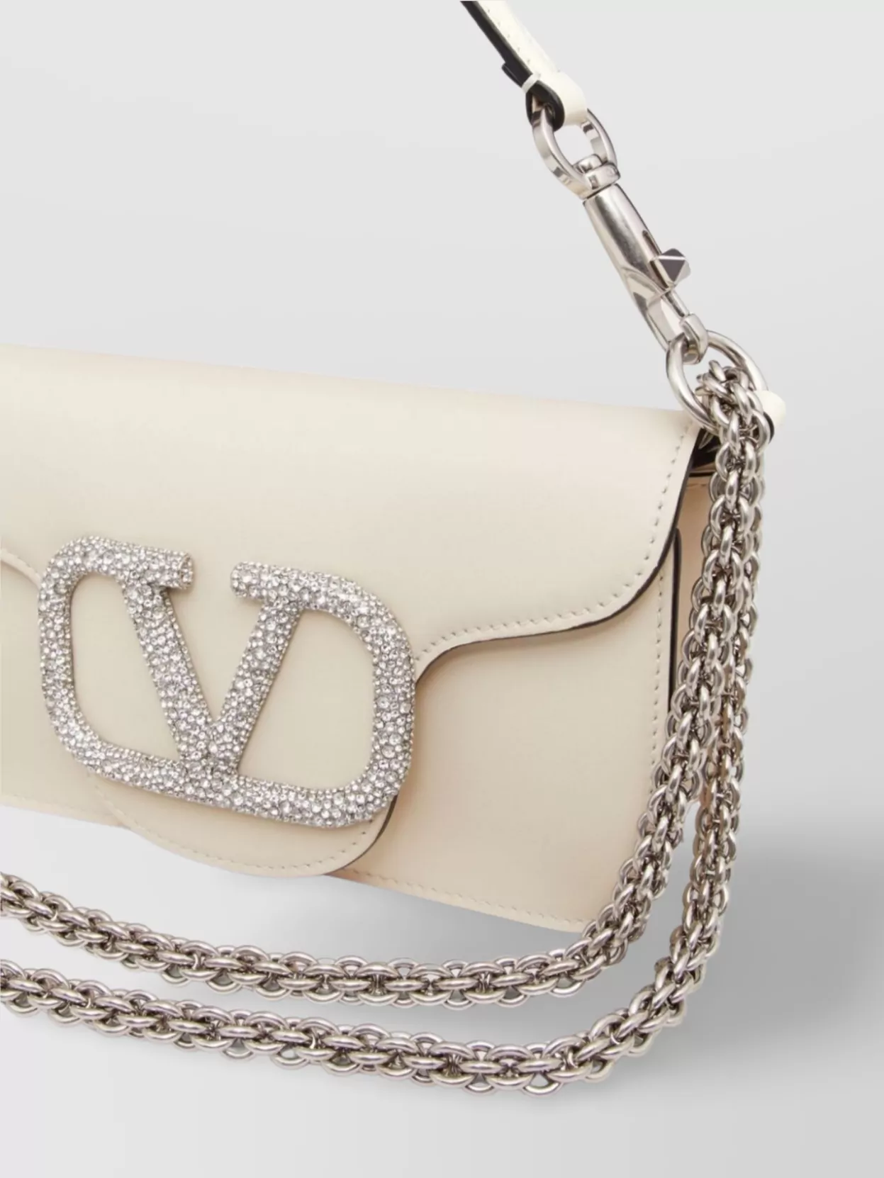 Valentino Garavani Small Leather Shoulder Bag With Swarovski Crystal
