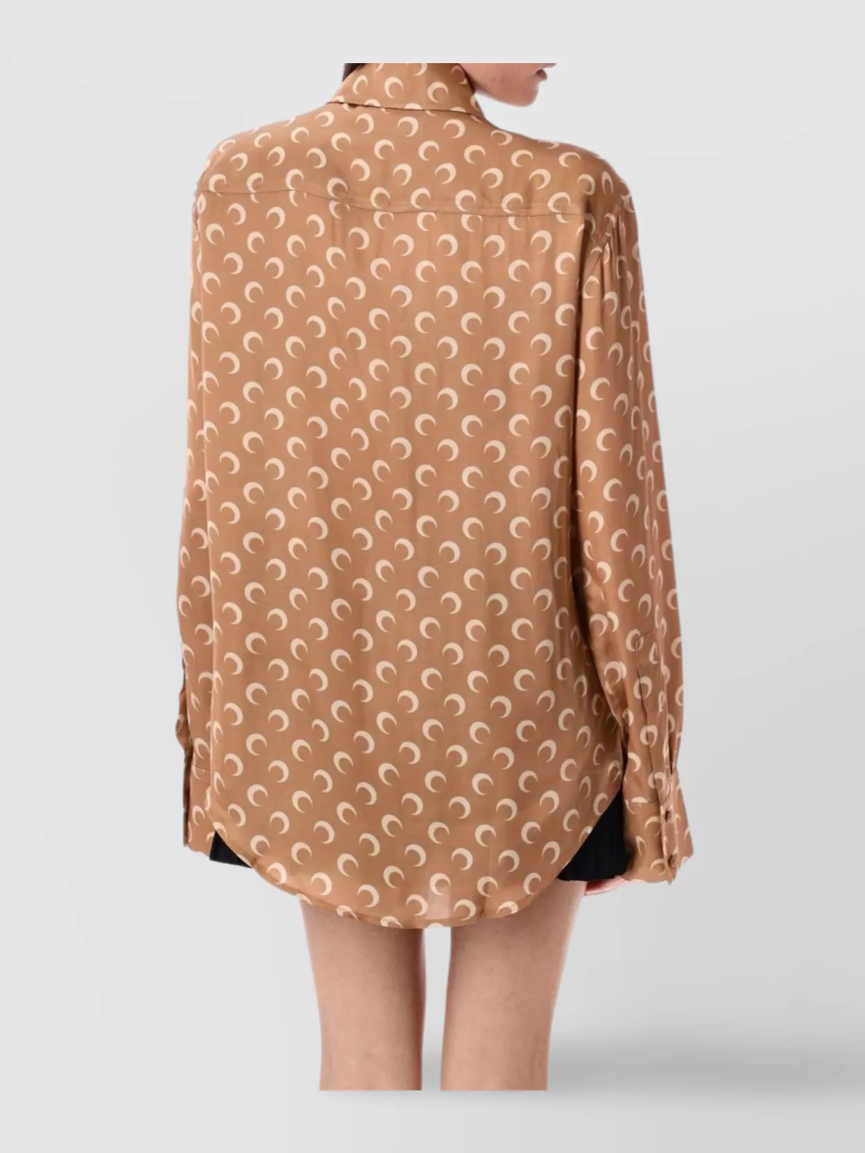 Marine Serre All-Over Print Shirt Moon Curved Hem