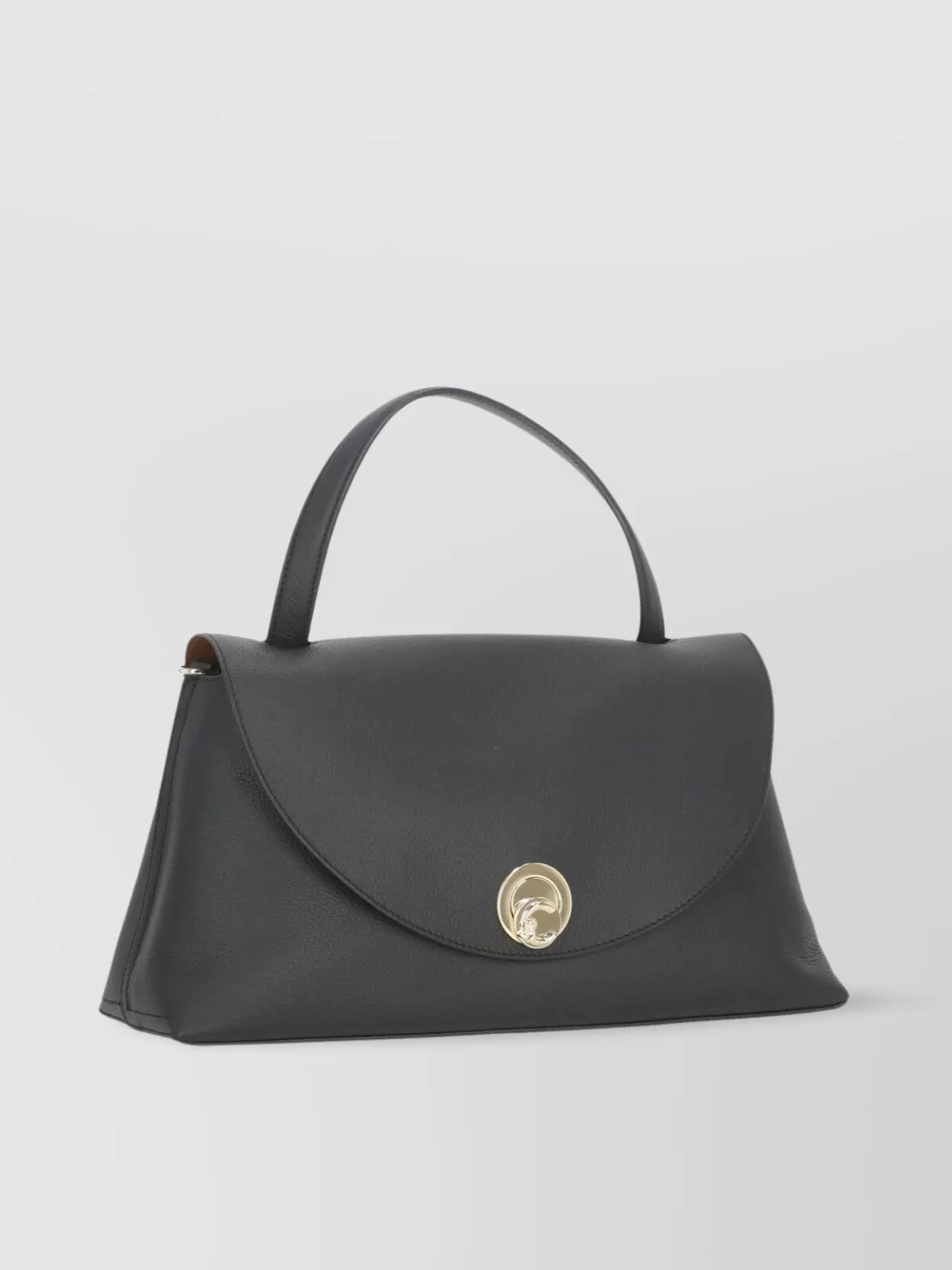 Coccinelle Pebbled Leather Shoulder Bag With Gold Hardware