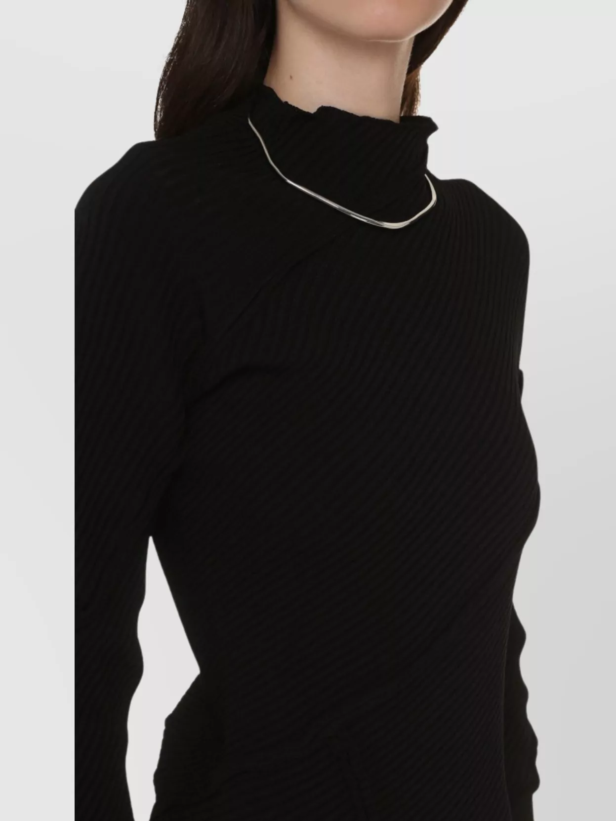 Balenciaga Ribbed Knit Maxi Dress With Asymmetric Design