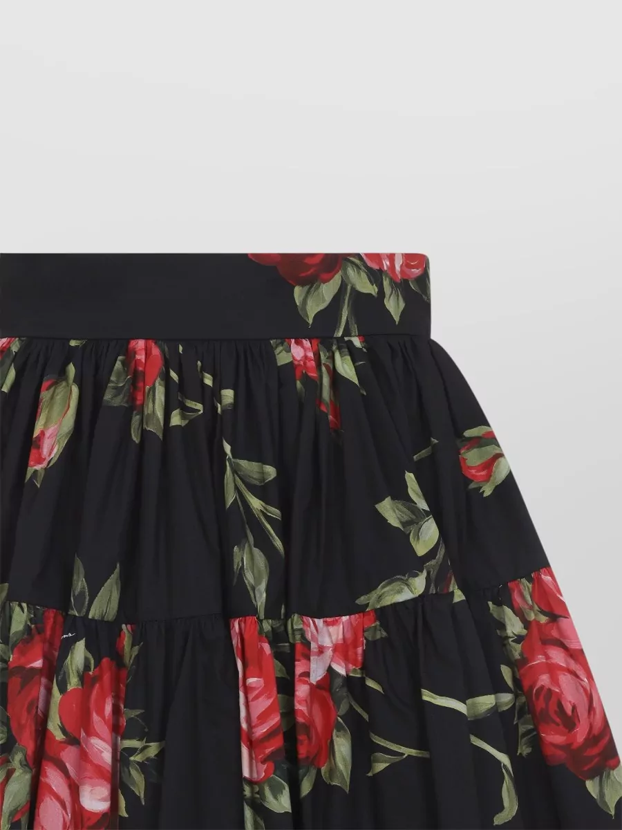Dolce&Gabbana High Waist Floral Tiered Mini Skirt