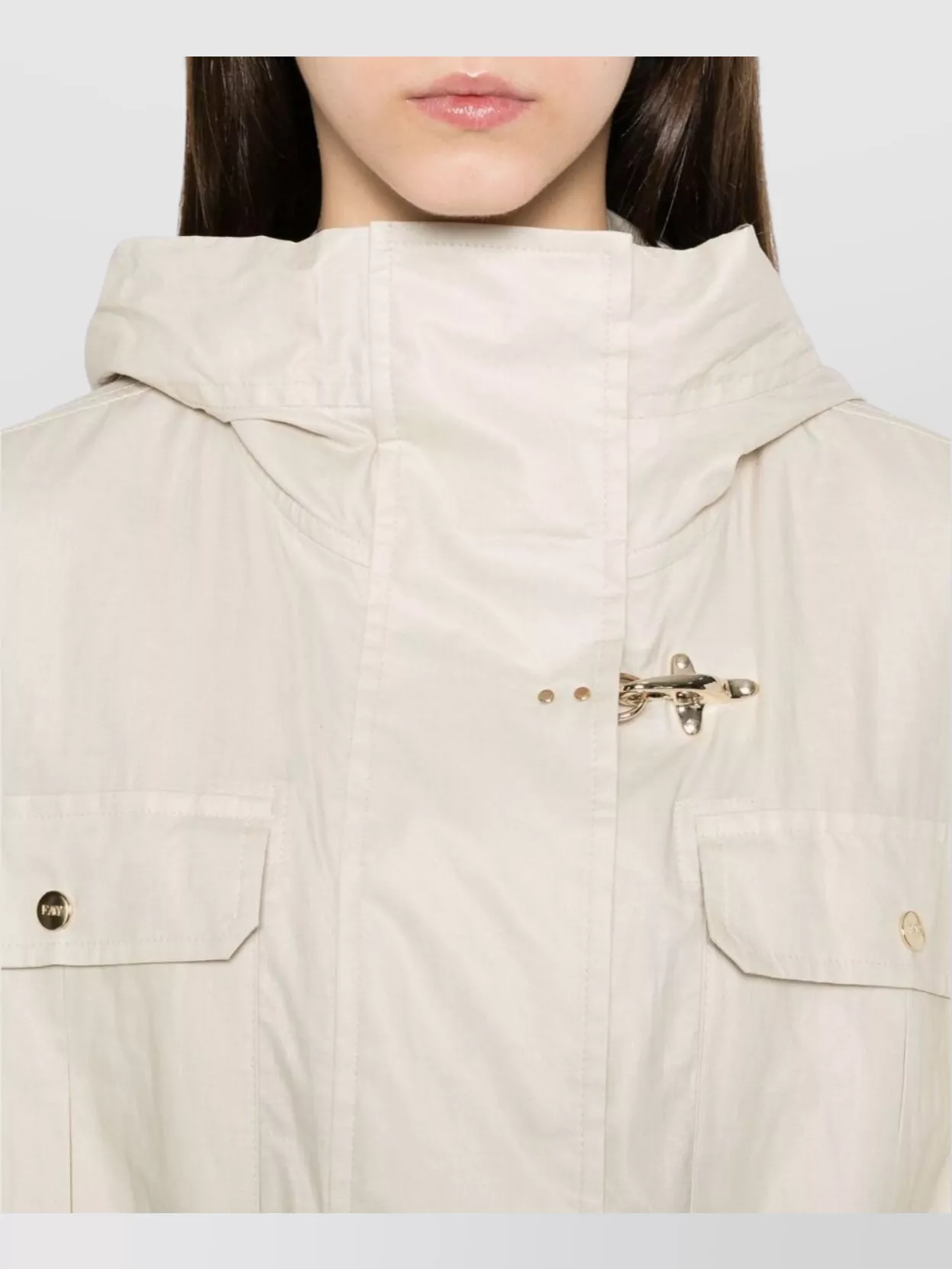 Fay Linen And Cotton Blend Parka Coat
