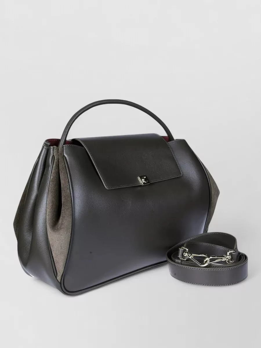 Coccinelle Leather Suede-Paneled Shoulder Bag