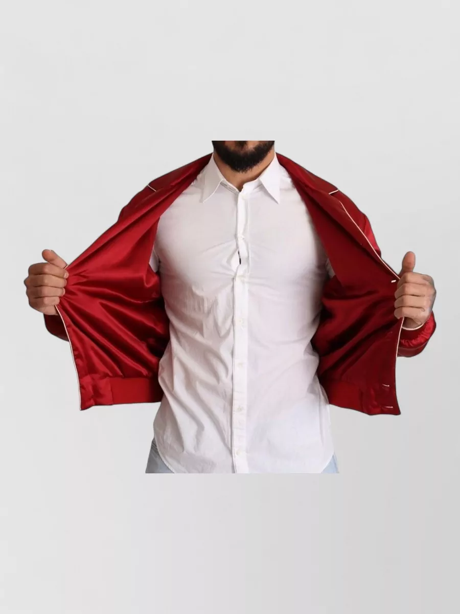 Dolce&Gabbana Silk Button Bomber Jacket