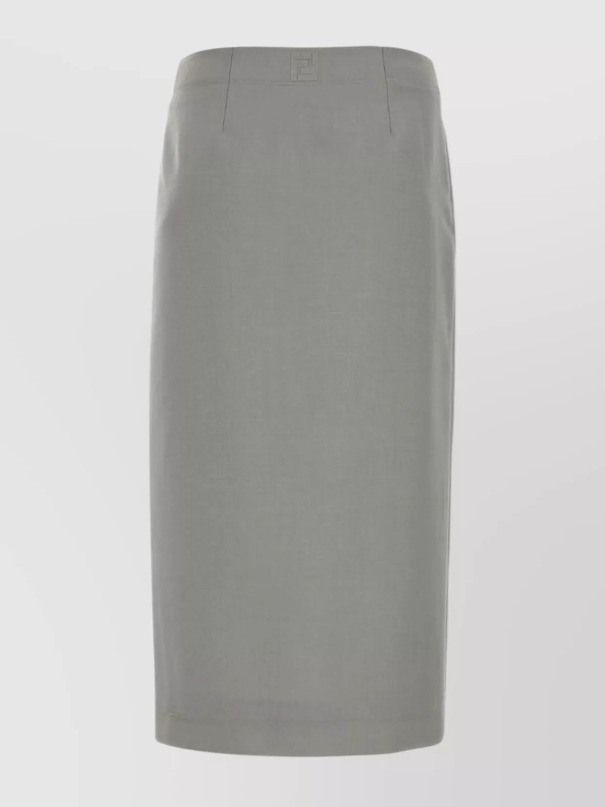 Shop Fendi Mohair Blend Skirt With Waistband And Back Slit