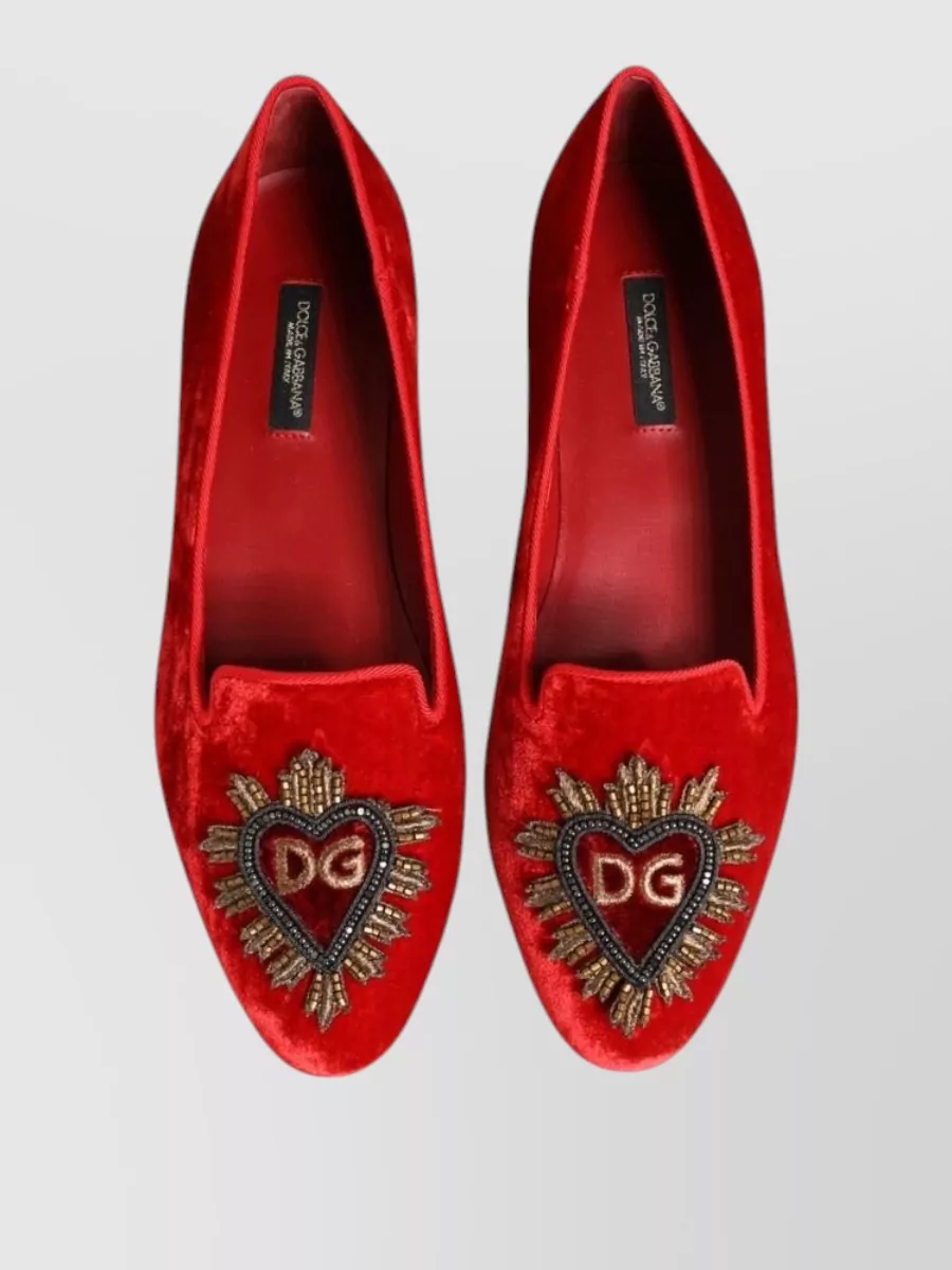 Dolce&Gabbana Embellished Velvet Slippers