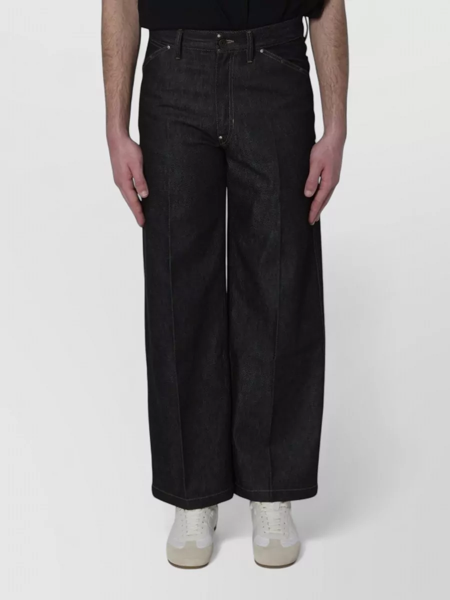 Lemaire studded wide-leg jeans