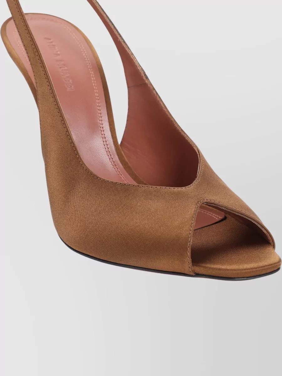 Amina Muaddi Silk Slingback Sandals