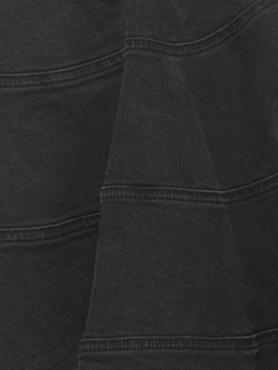 Self-Portrait Denim Flared Mini Skirt