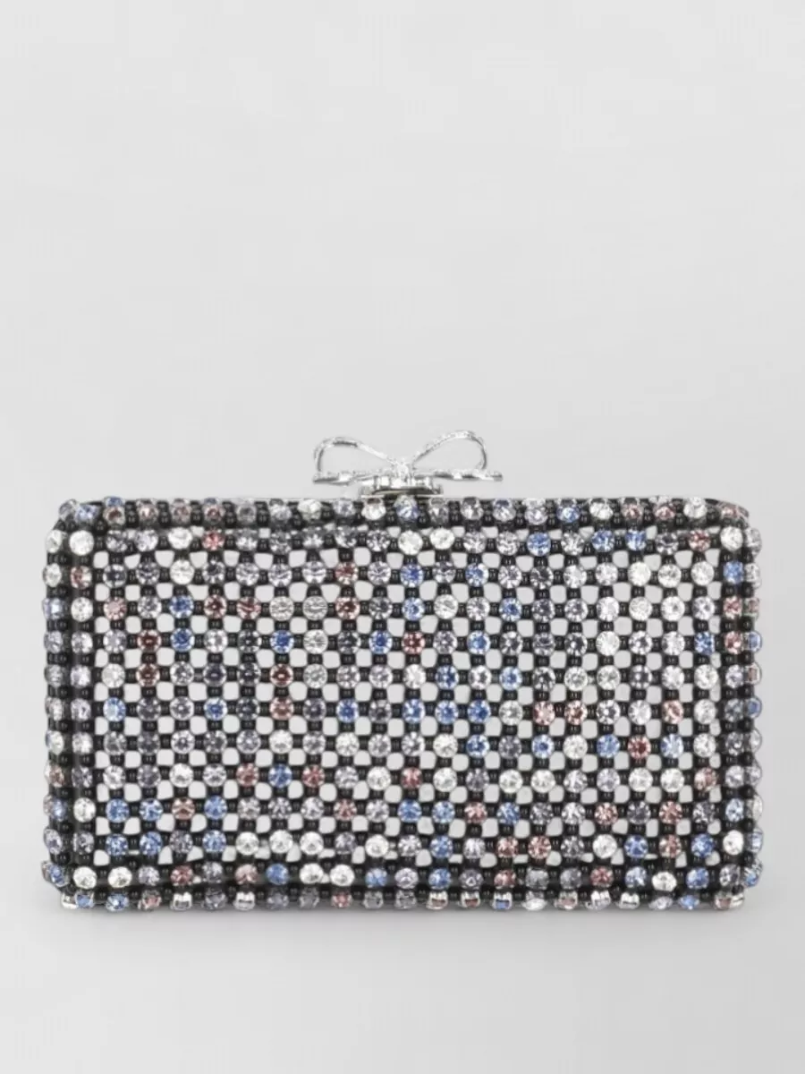 Self-Portrait The Bow Crystal Clutch Bag