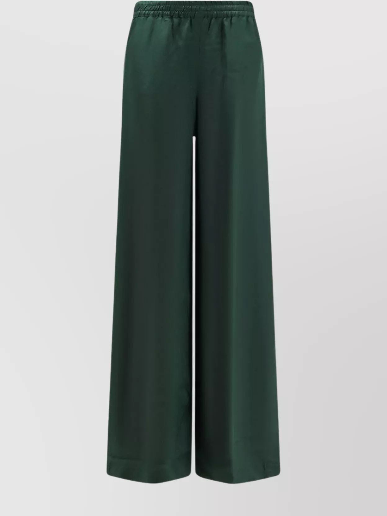 Aspesi Trousers Elastic Waistband Side Welt Pockets Wide Leg In Green