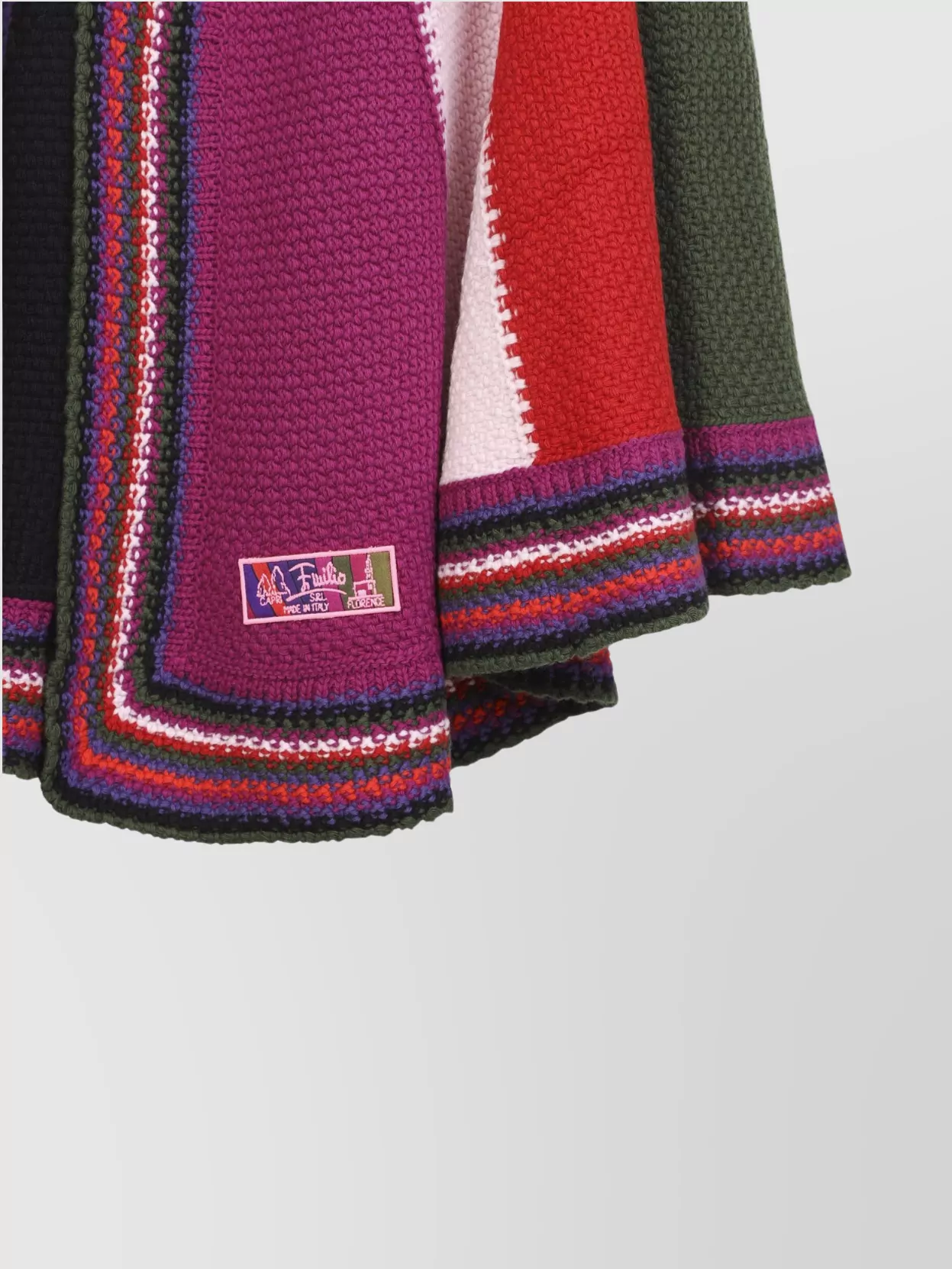 Pucci Stylish Knit Cape With Collar And Hem In Multi