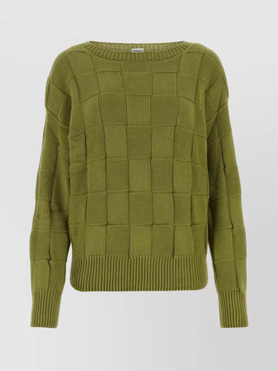 Shop Baserange Organic Cotton Knit Sweater In Khaki