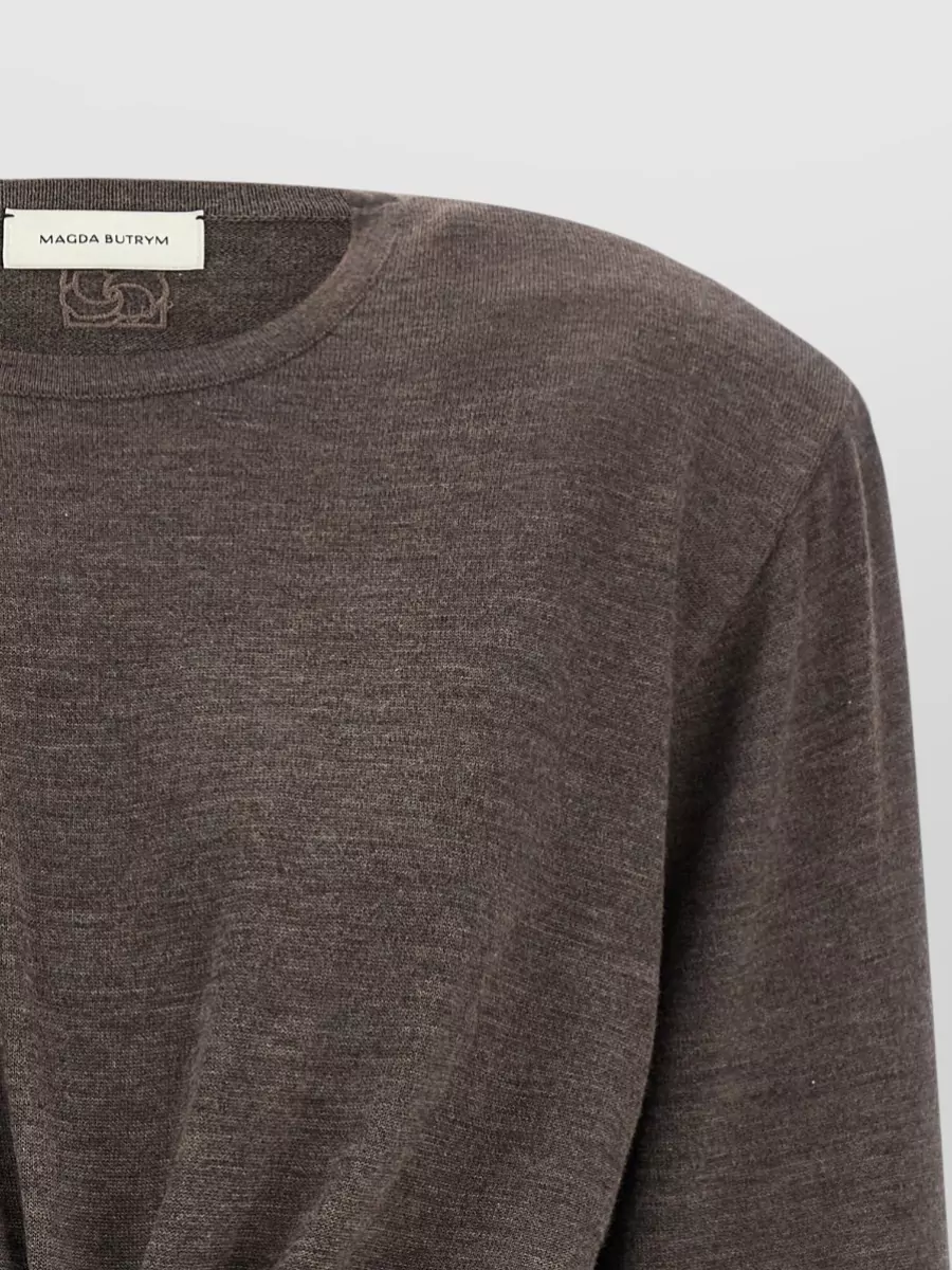 Magda Butrym Wool Knotted Asymmetric Long-Sleeve Sweater