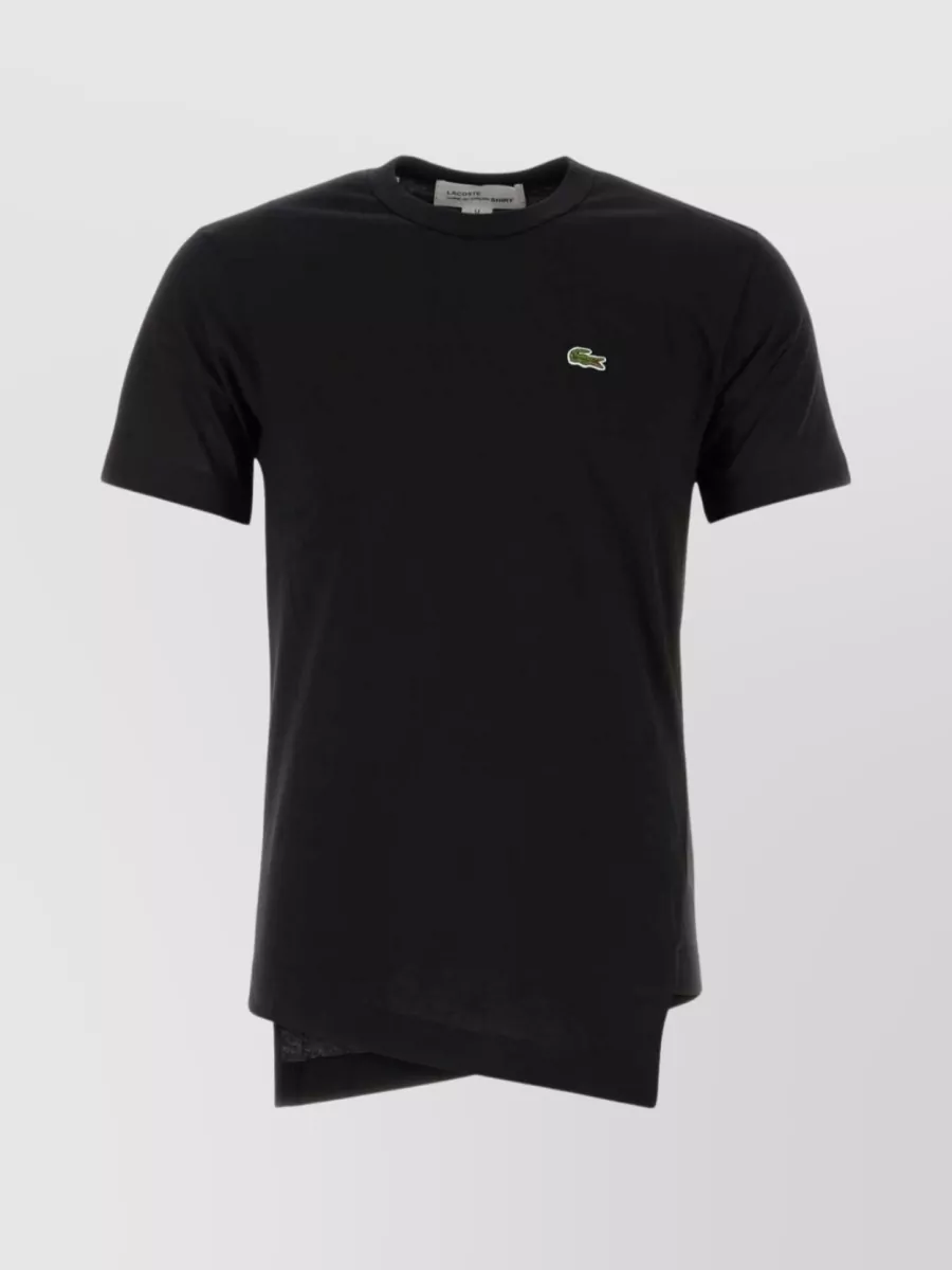 Shop Comme Des Garçons Cotton Crew Neck Lacoste T-shirt In Black