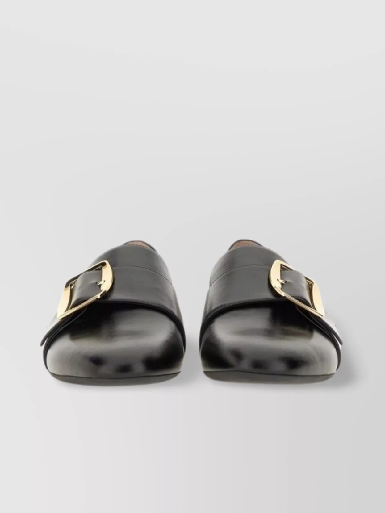 Bally Buckle Leather Loafers Round Toe